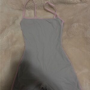 SKIMS Gray and Pink Bodysuit